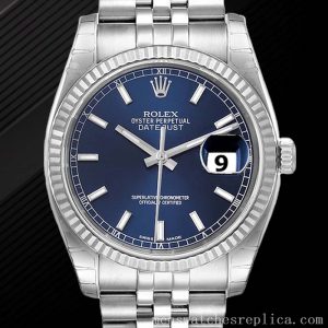 Mens Replica Rolex Datejust 36mm 116234BLSJ Men's Blue Dial Watch
